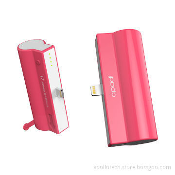 Tail Plug Power Bank, Especially for iPhone 5/5S with Standing Function, 2,000mAh Real Capacity/60g